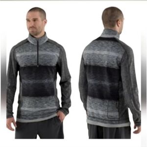 🍋🍋Lululemon universal stripe black white core 1/2 pullover men’s size M